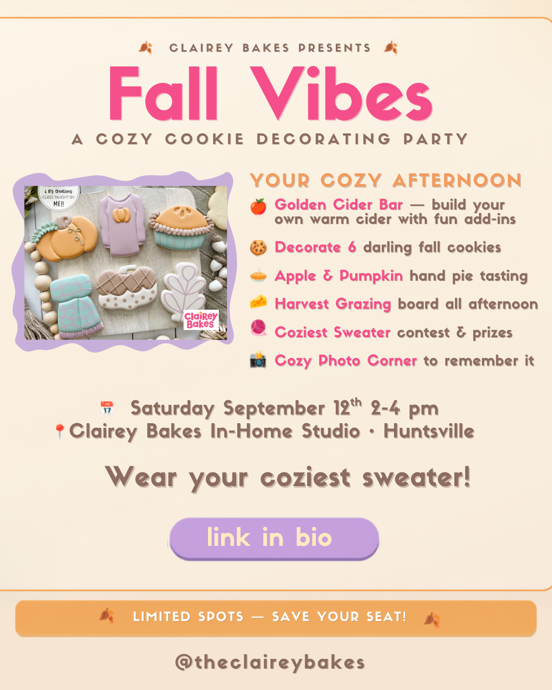 Fall Vibes โ A Cozy Cookie Decorating Party