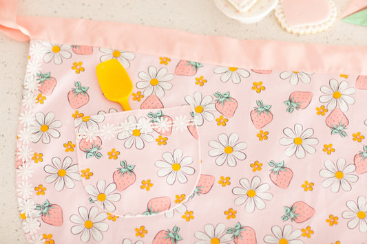 Strawberry Daisy Half Apron
