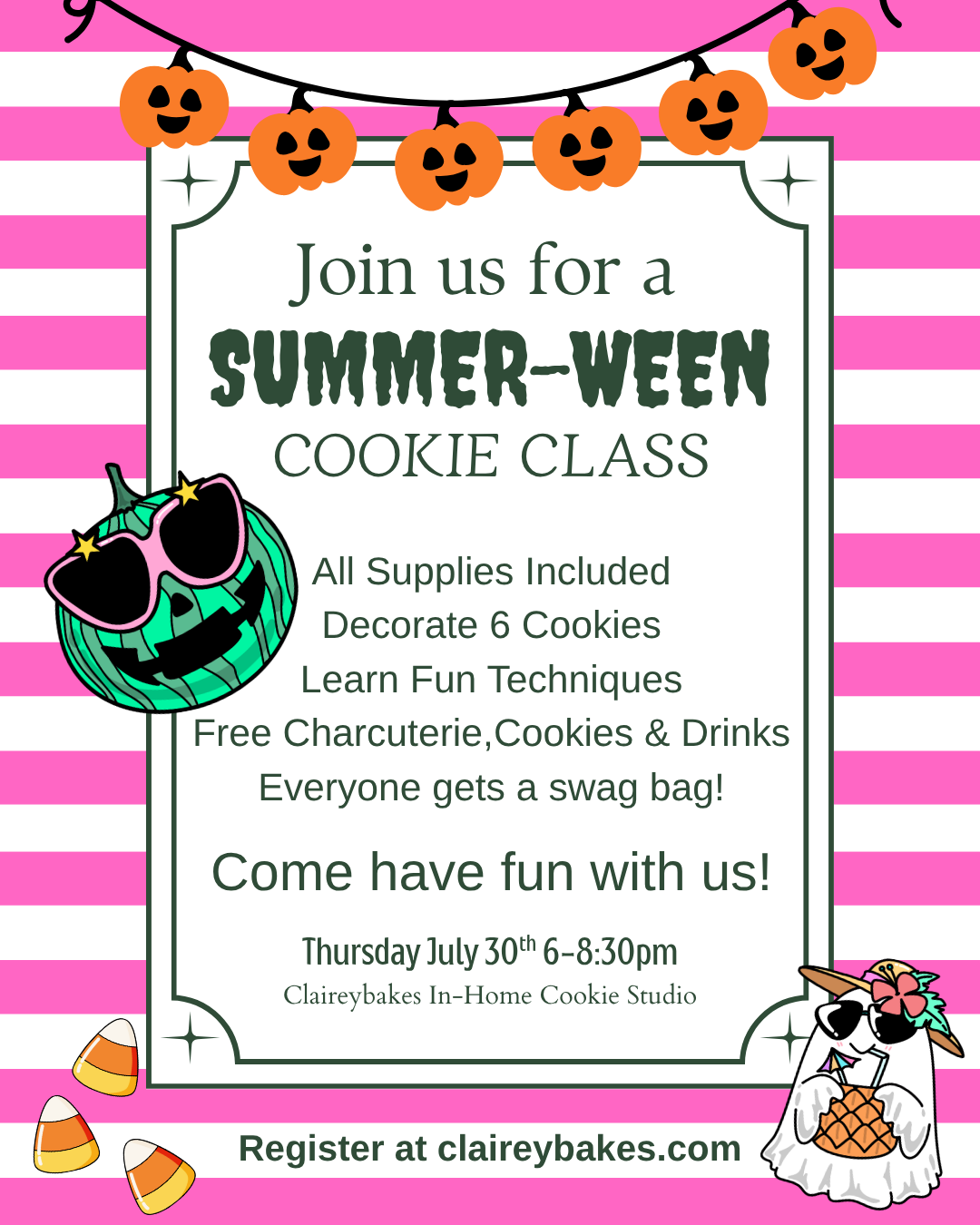Summerween Cookie Class - July 30, 2026